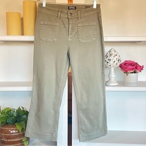 Buffalo David Britton High Rise Soft Stretch Crop Pant Size 10 Khaki Green Sage